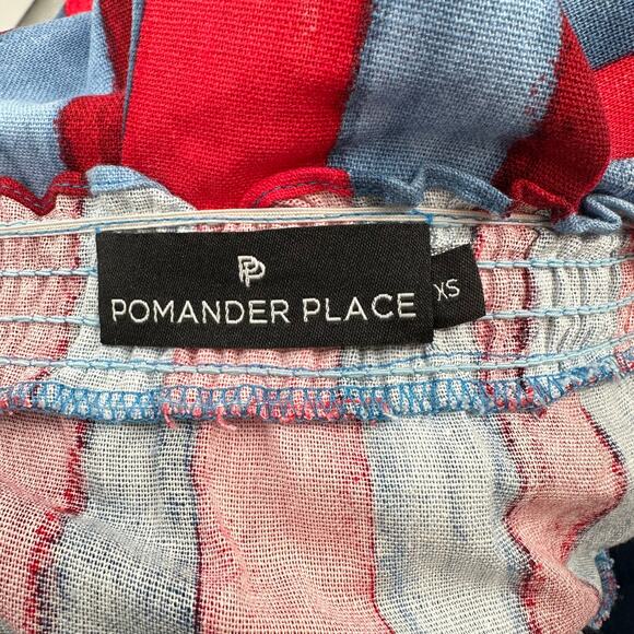 Tuckernuck Pomander Place Mini Dress Linen Blend Puff Sleeve Painterly Striped - Picture 12 of 14